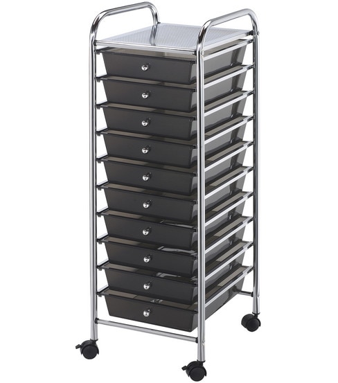 Storage Cart With 10 Drawers Smoke Joann