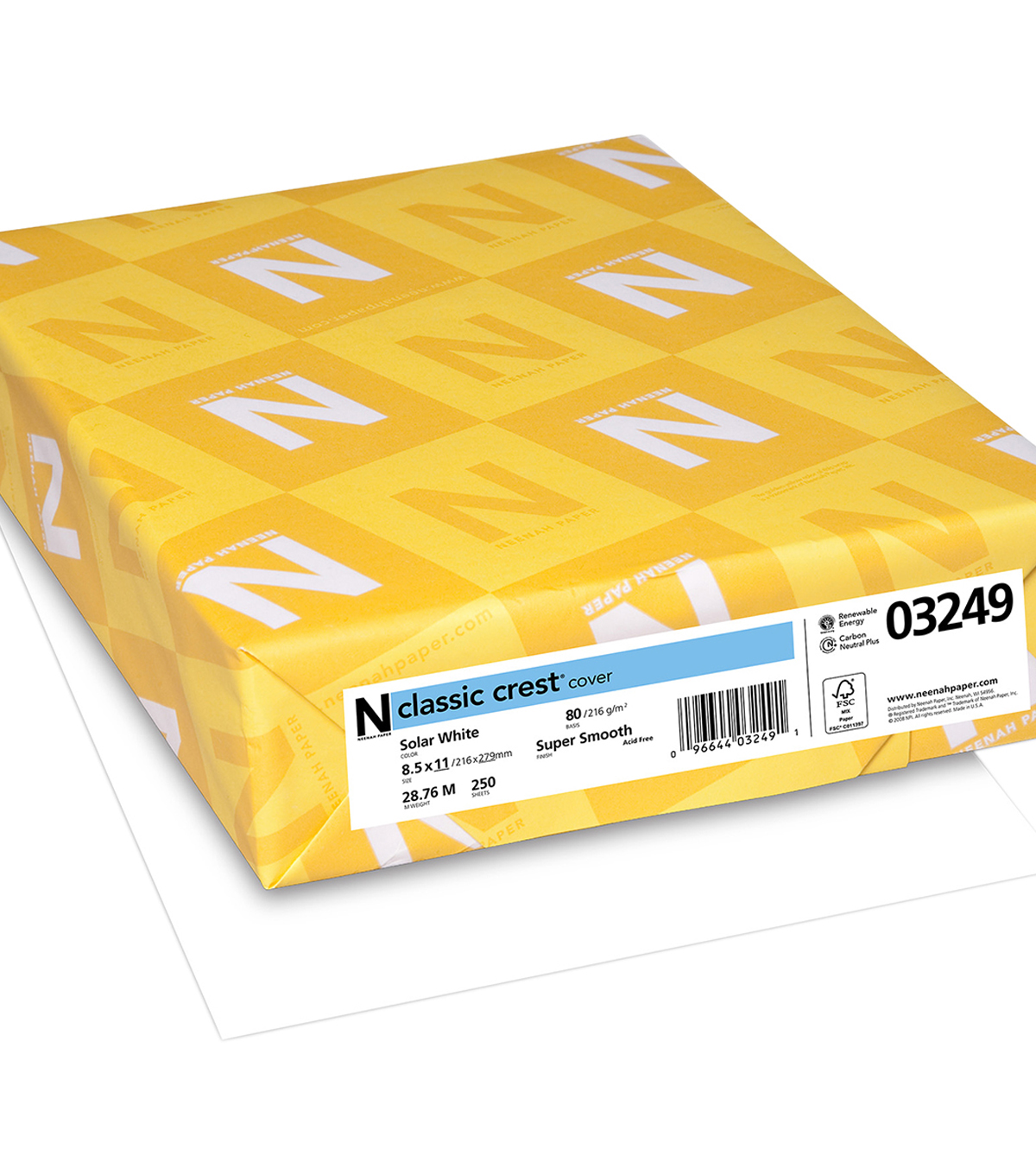 Neenah Paper 4456 110lb Classic Crest Cardstock 8.5X11 250 Per Package