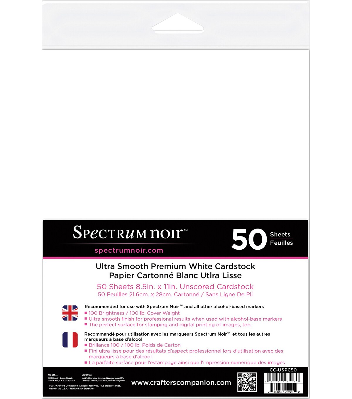 Crafters Companion Spectrum Noir Ultra Smooth Premium Cardstock 50 Pcs