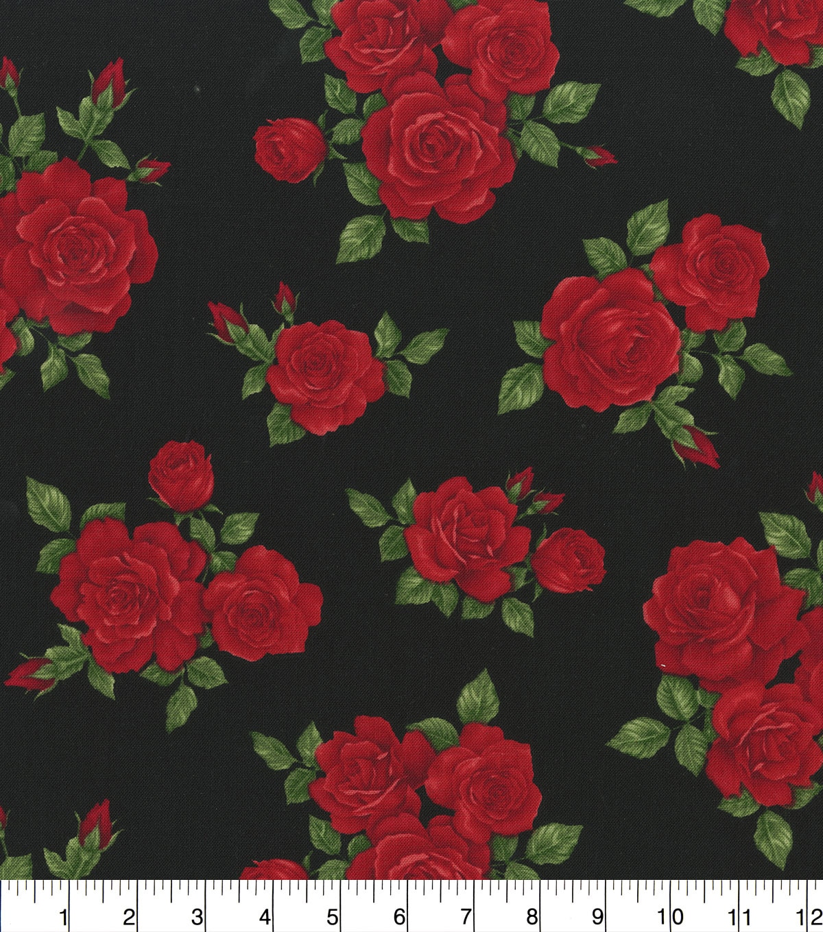 Premium Cotton Fabric-Roses On Black | JOANN