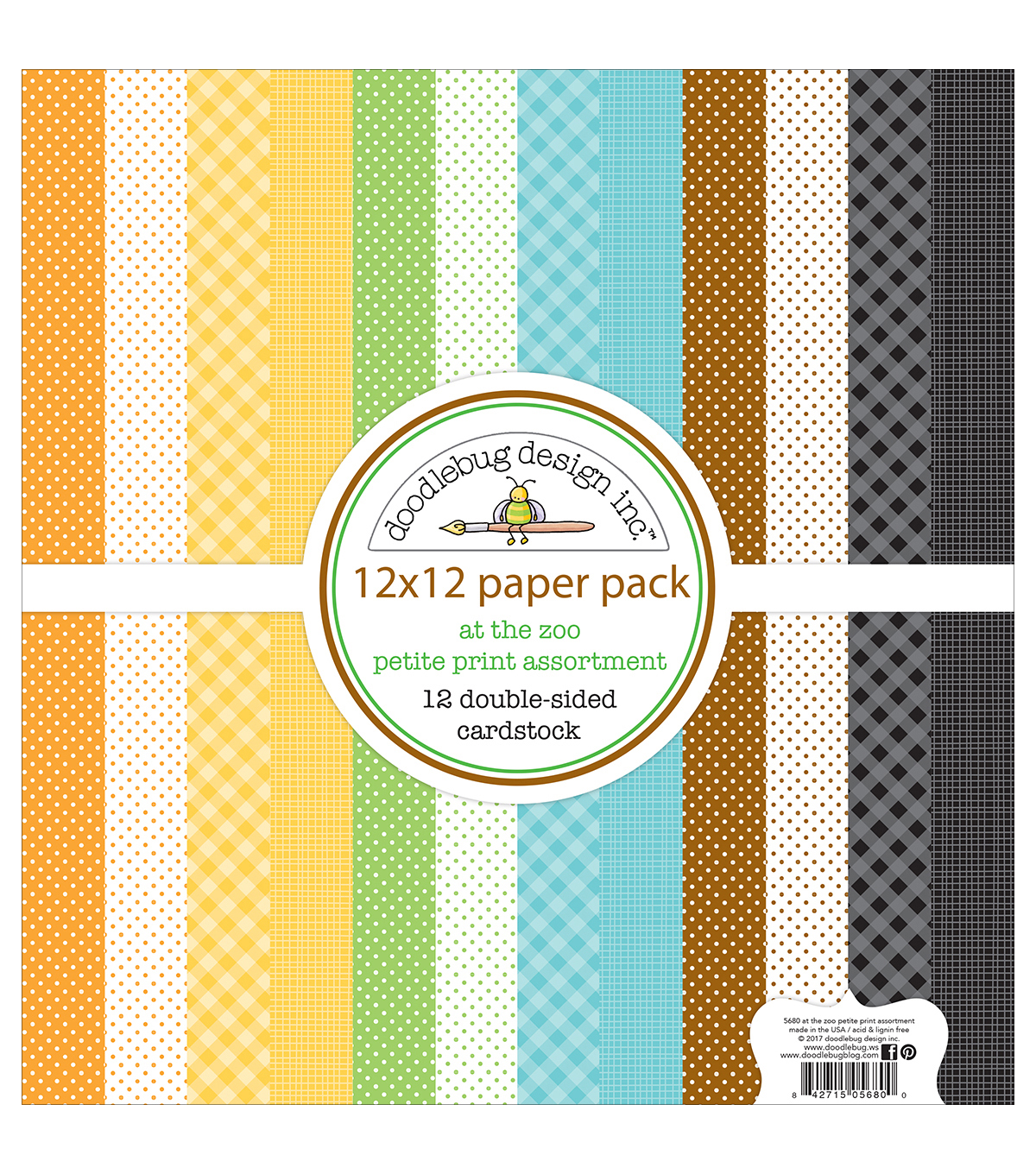 doodlebug petite prints double sided cardstock 12 x12 at the zoo