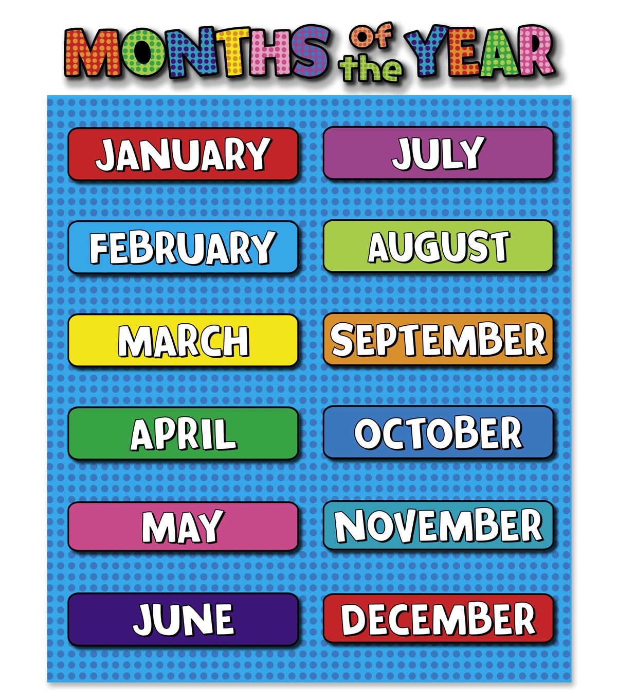 Busy Kids Learning Large Classroom Chart-Months of the Year | JOANN