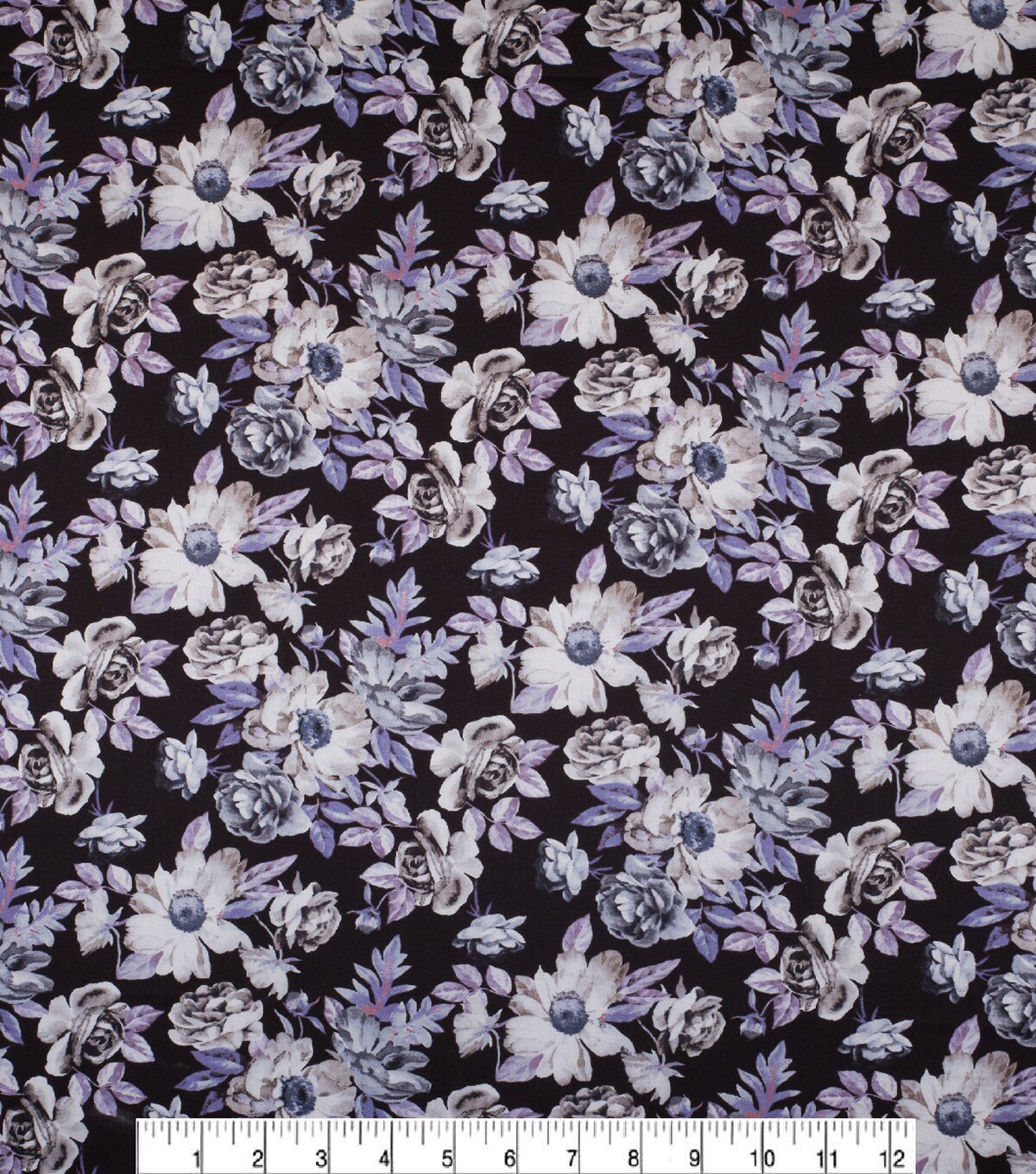 Keepsake Calico Cotton Fabric-Bold Flowers Purple Gray | JOANN