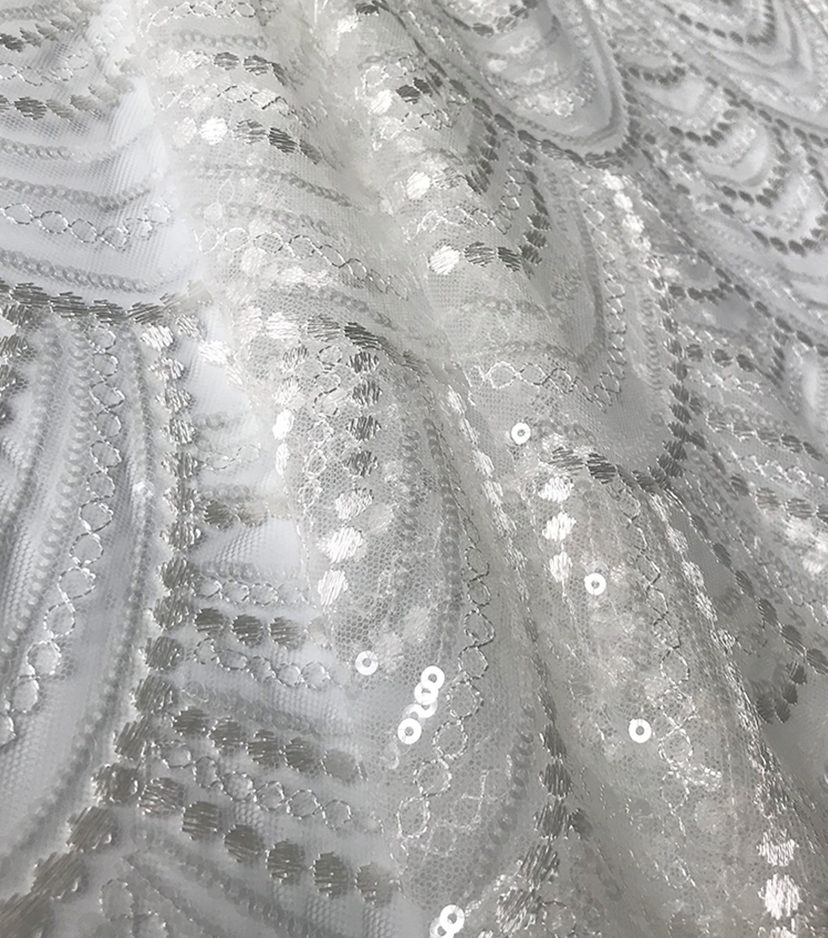 Embellished Mesh Fabric Scallop Sequin | JOANN