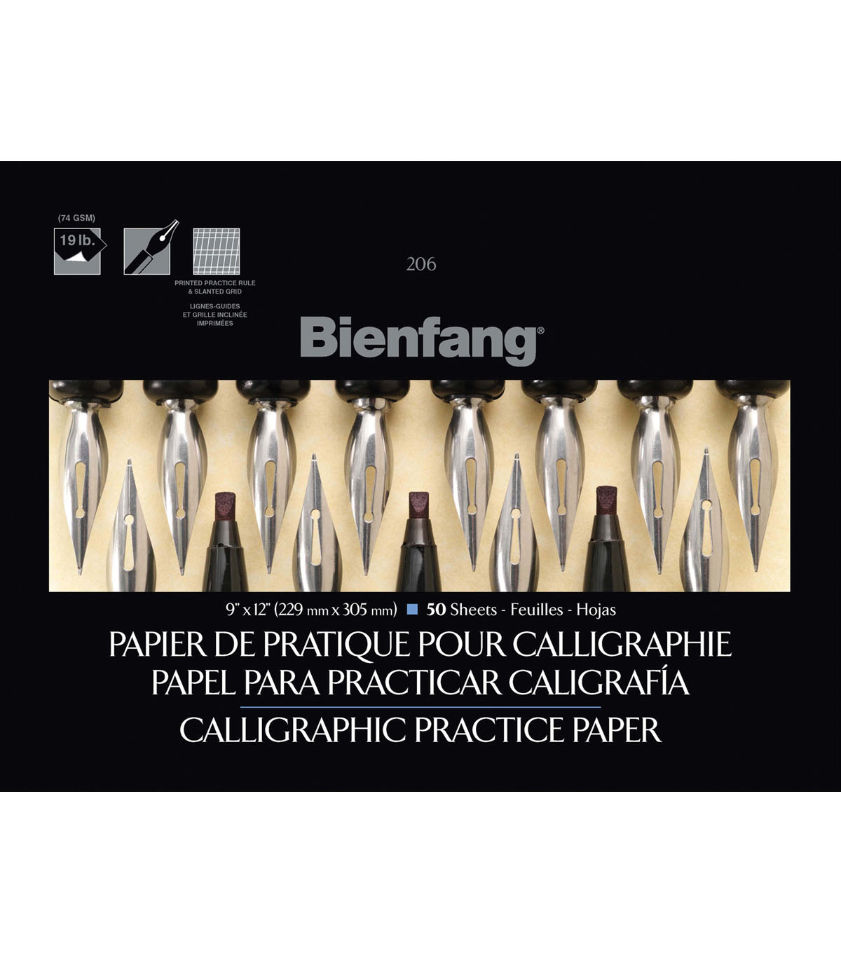 speedball bienfang 50 sheets 9x12 calligraphic practice paper slanted graph paper