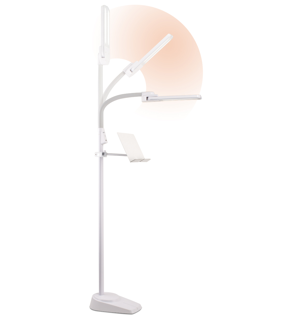 Ottlite Dual Shade Led Floor Lamp With Usb Charging Station White