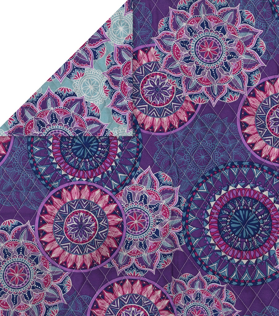Double Faced Quilt Fabric 42'' Purple Medallions | JOANN