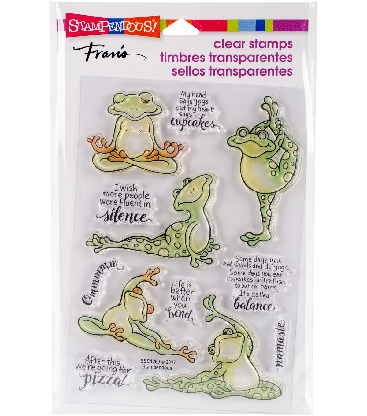 Stampendous Perfectly Clear Stamps 7.25"X4.625"-Frog Yoga