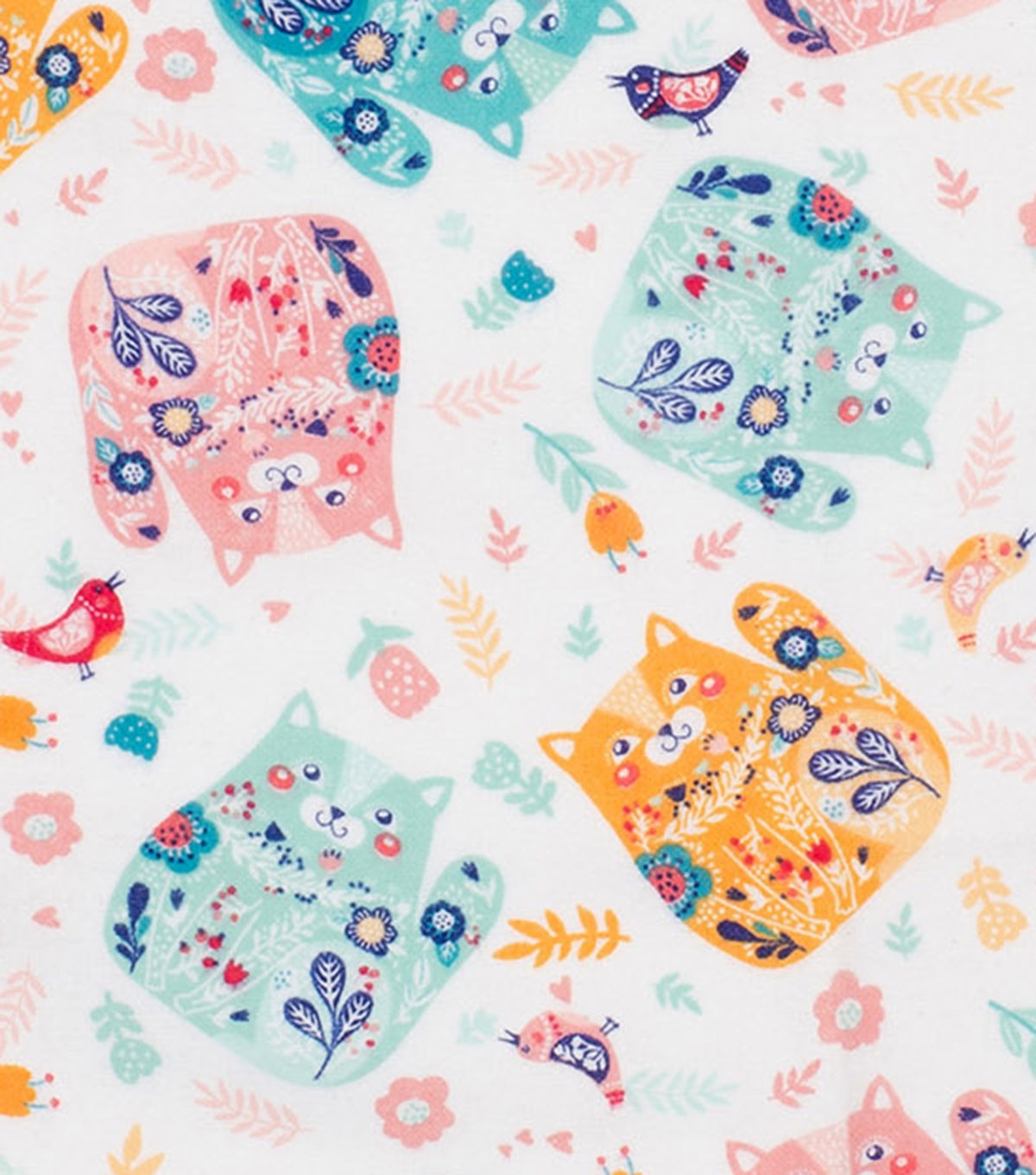 Super Snuggle Flannel Fabric-Floral Cat Tossed | JOANN