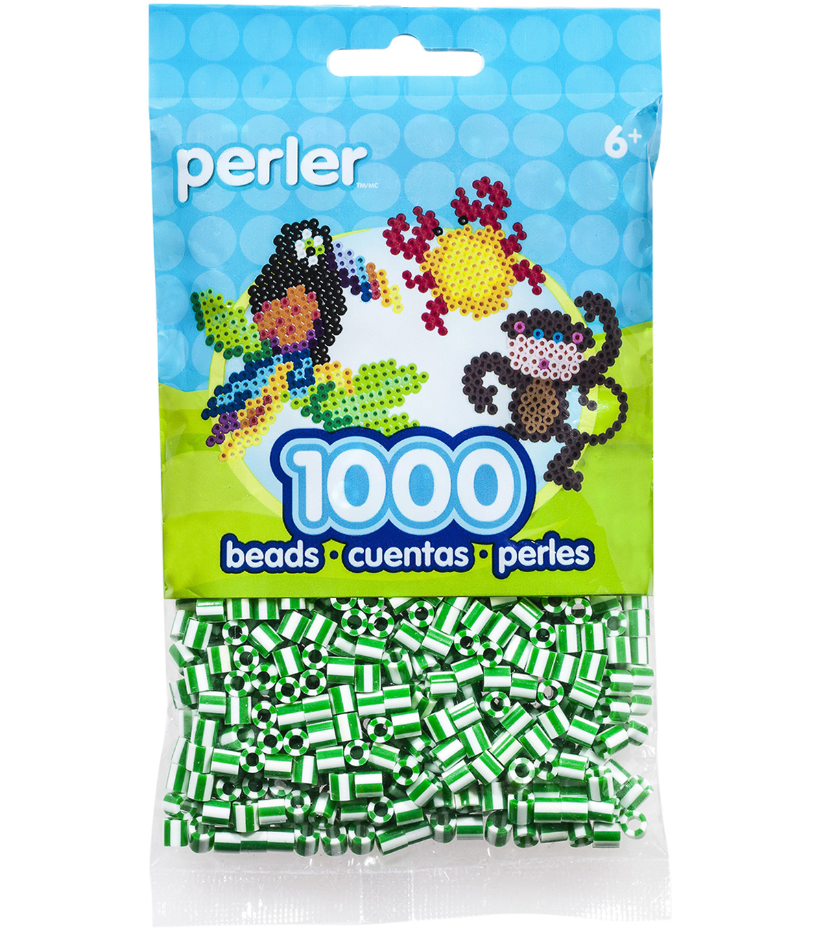 Beads 1000pkgnewsprint Set 3 Perler Striped Bead Newsprint 1000-pack