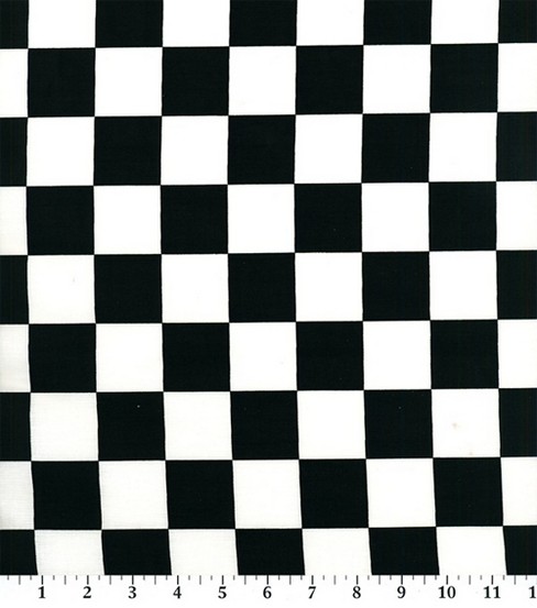 novelty cotton fabric 45 black white racing check joann