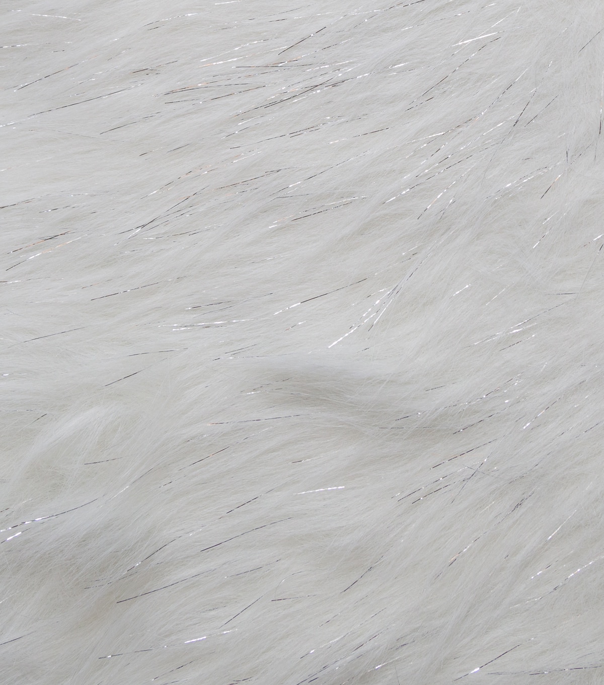 Fashion Faux Fur Fabric -White Silver Metallic | JOANN