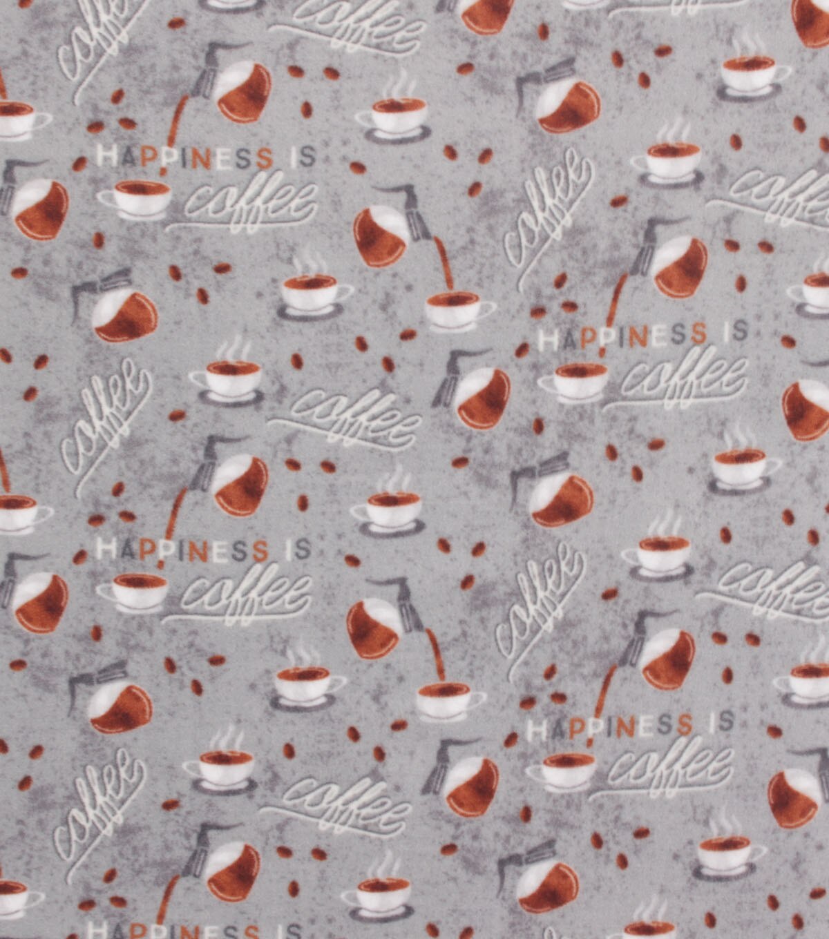 Happy Coffee Anti Pill Plush Fleece Fabric | JOANN