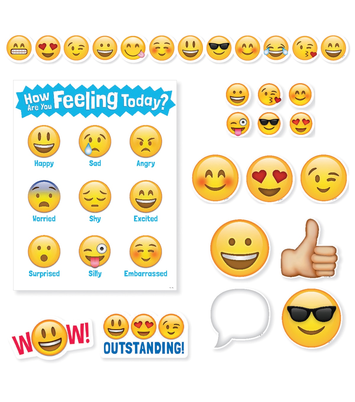 Pocket Charts 5385 Creative Teaching Press Chart How Are You Feeling Today Emoji Chart Office Products