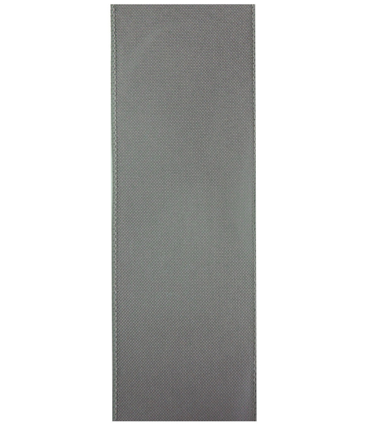 Decorative Ribbon 2.5''x12' Linen Ribbon Solid Gray | JOANN