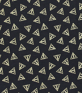 Harry Potter Cotton Fabric Material Deathly Hallows Metallic