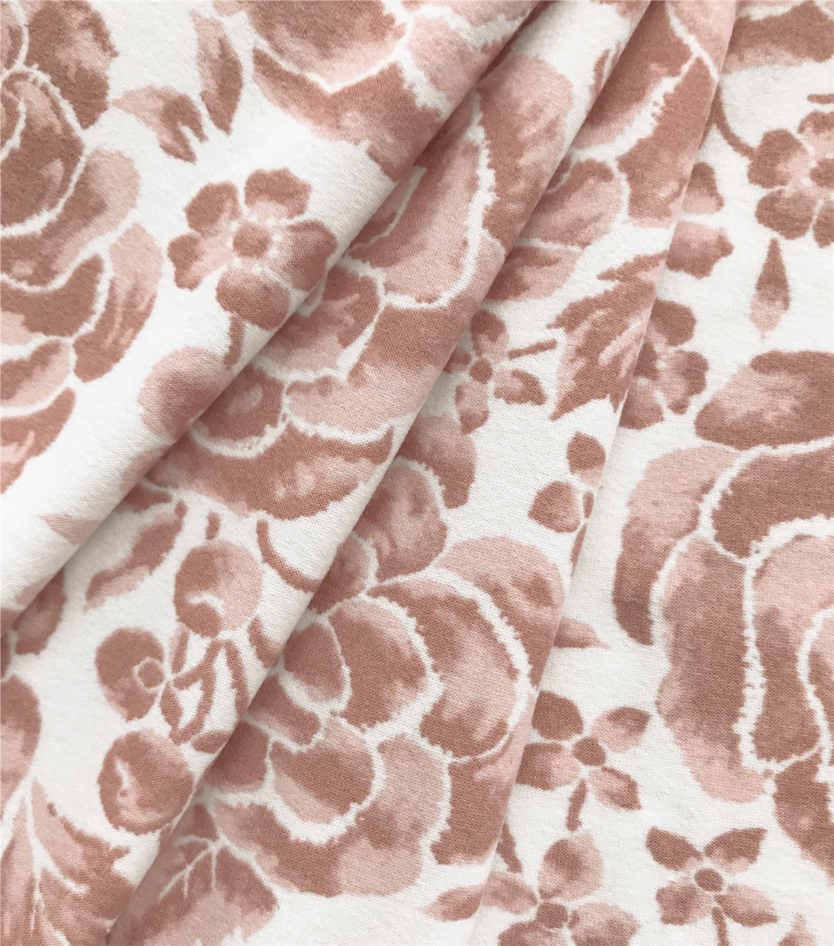 Knit Polyester Spandex Fabric-Pink Large Floral | JOANN