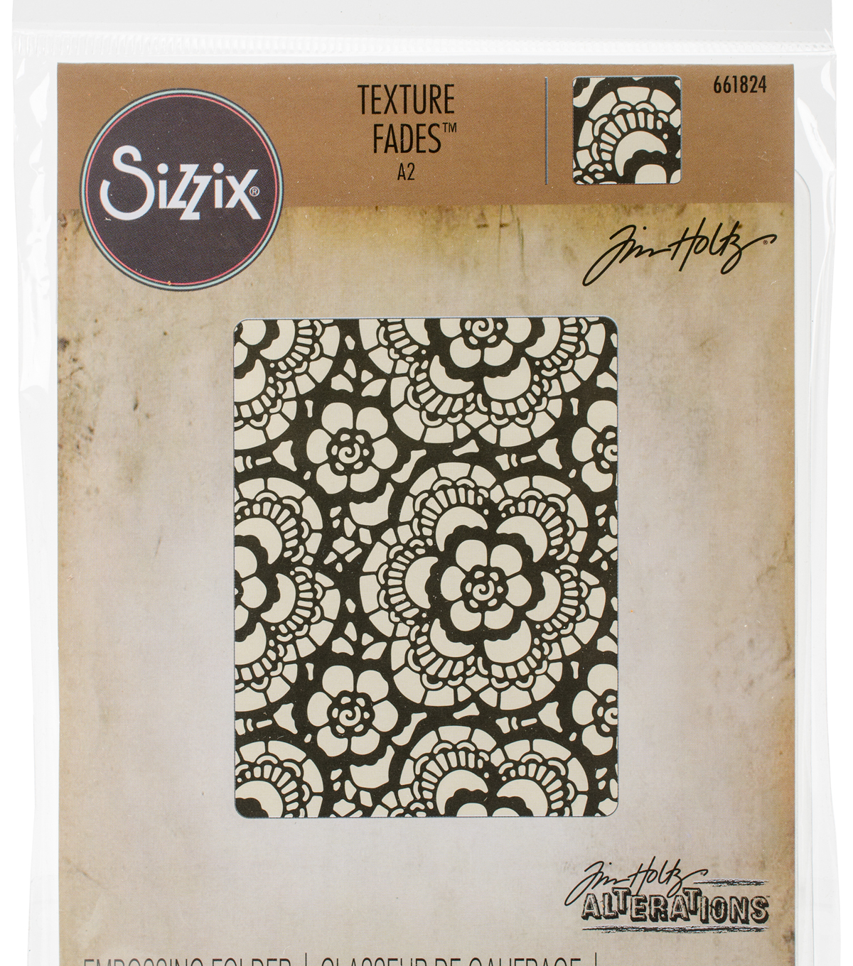 sizzix texture fades lace embossing folder joann