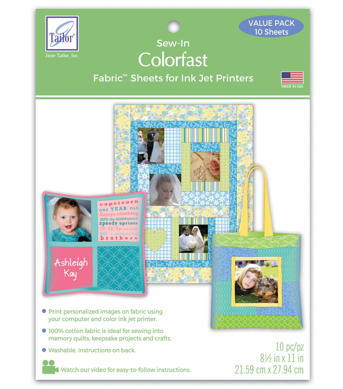 June Tailor Colorfast Sew-Within just Inkjet Material Sheets-8-1/2\ photograph relating to Printable Fabric Sheets for Inkjet Printers identify June Tailor Colorfast Sew-Inside of Inkjet Cloth Sheets-8-1/2\