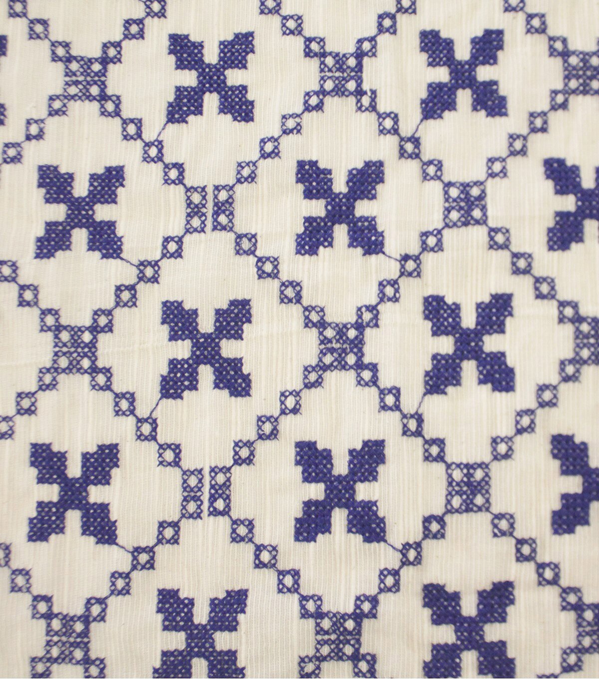 Cross Stitch Embroidered Cotton Fabric Blue | JOANN