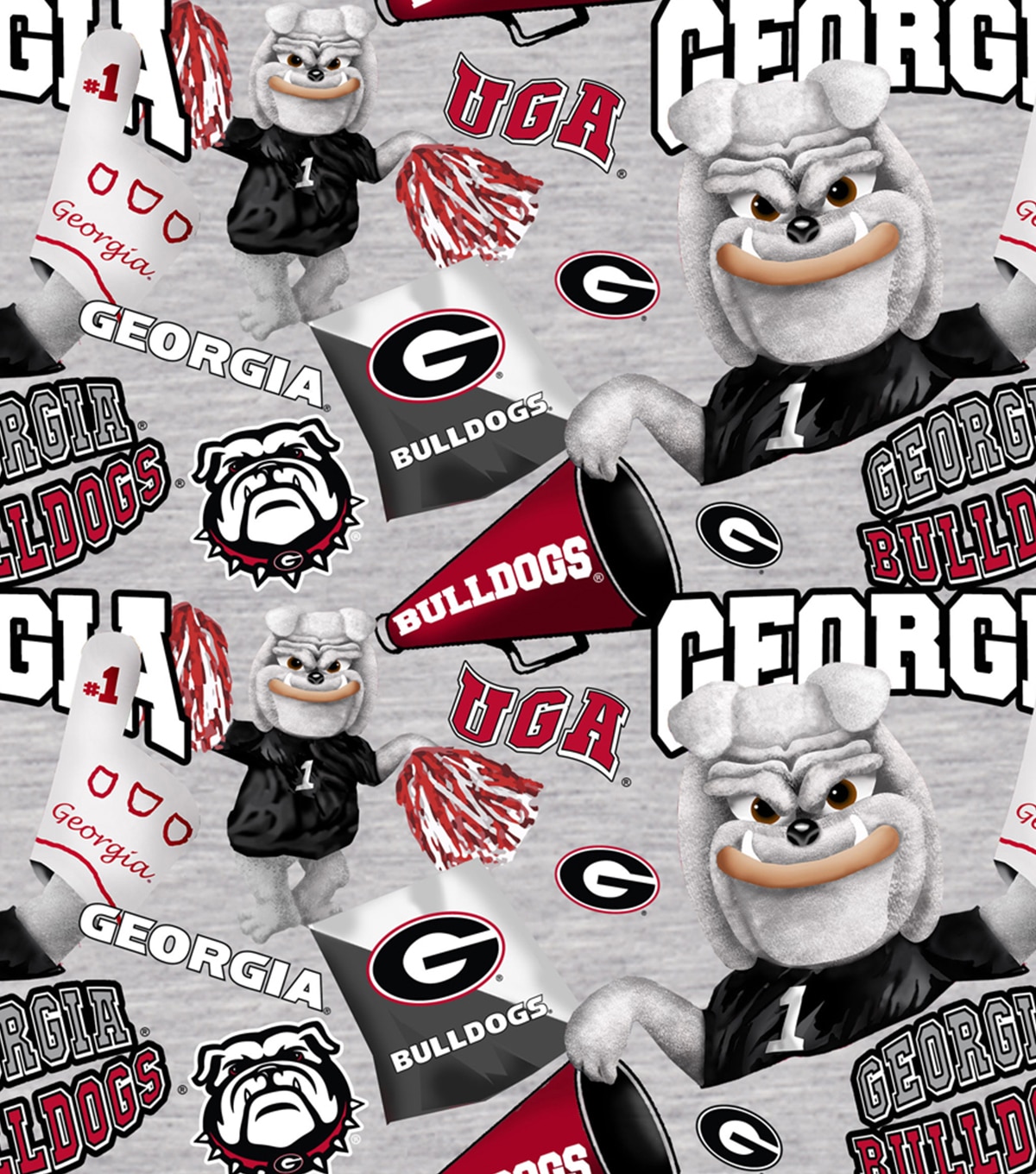 University of Georgia Bulldogs Cotton FabricCollegiate Mascot  JOANN