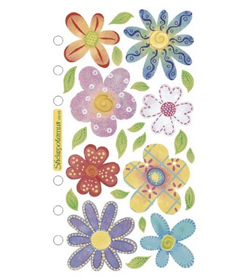 Blue Flowers Vellum Purple Sticko Stickers