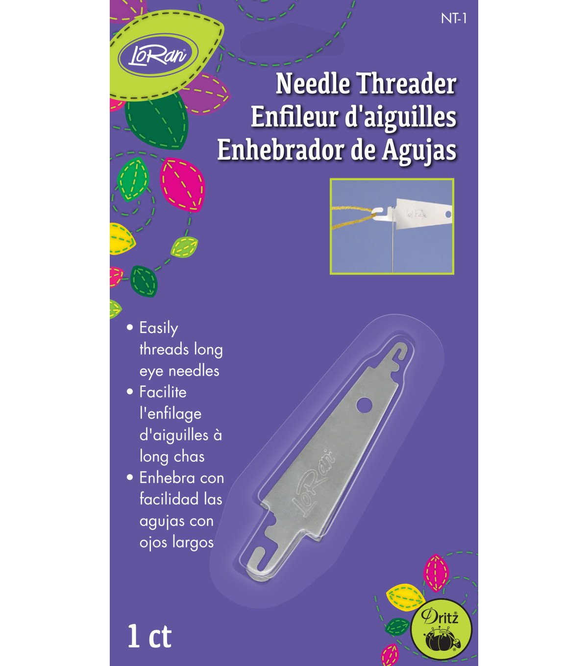 Needle Threader For Large Eye Needles
