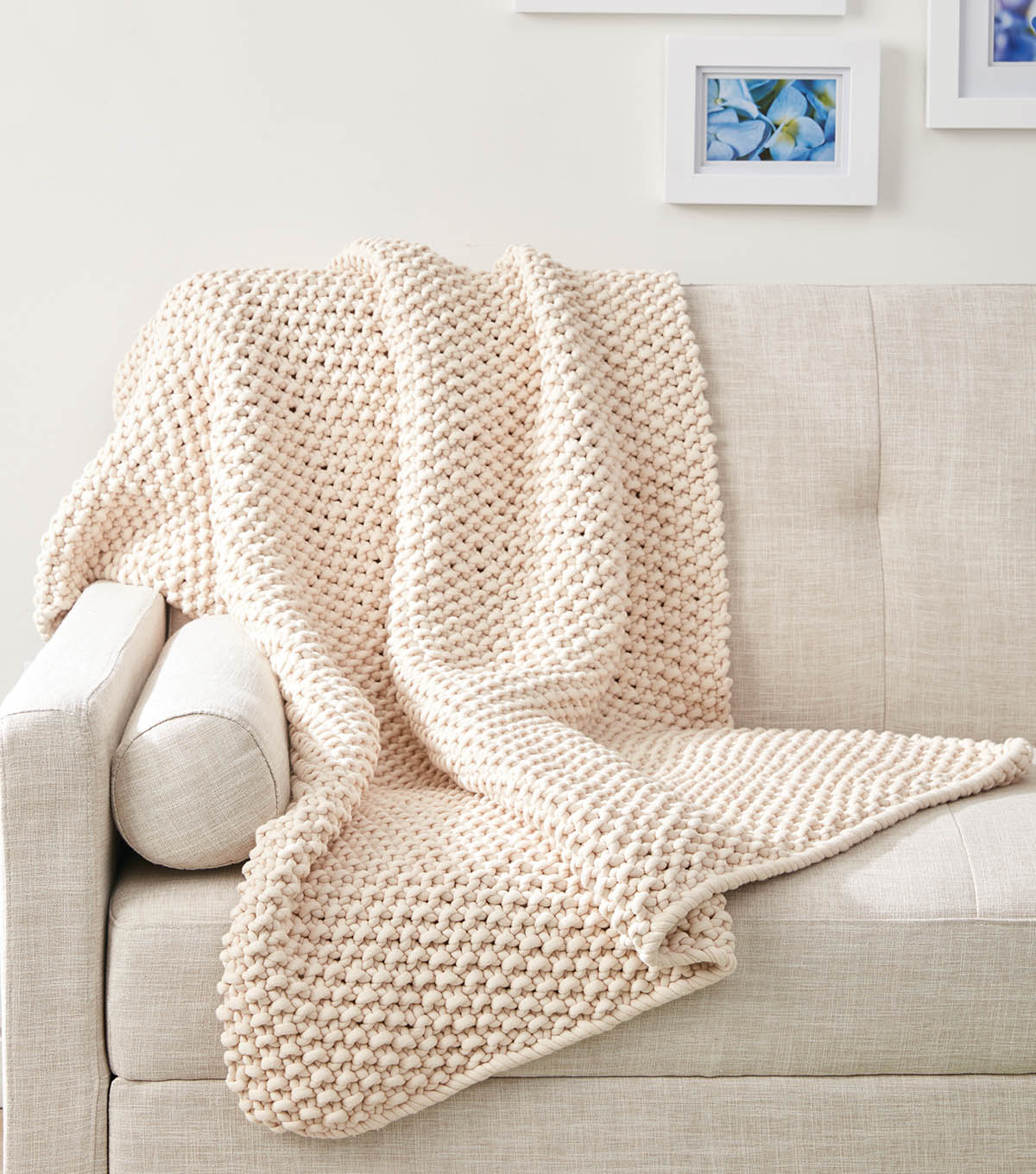 Bernat Knit Seed Stitch Throw Joann