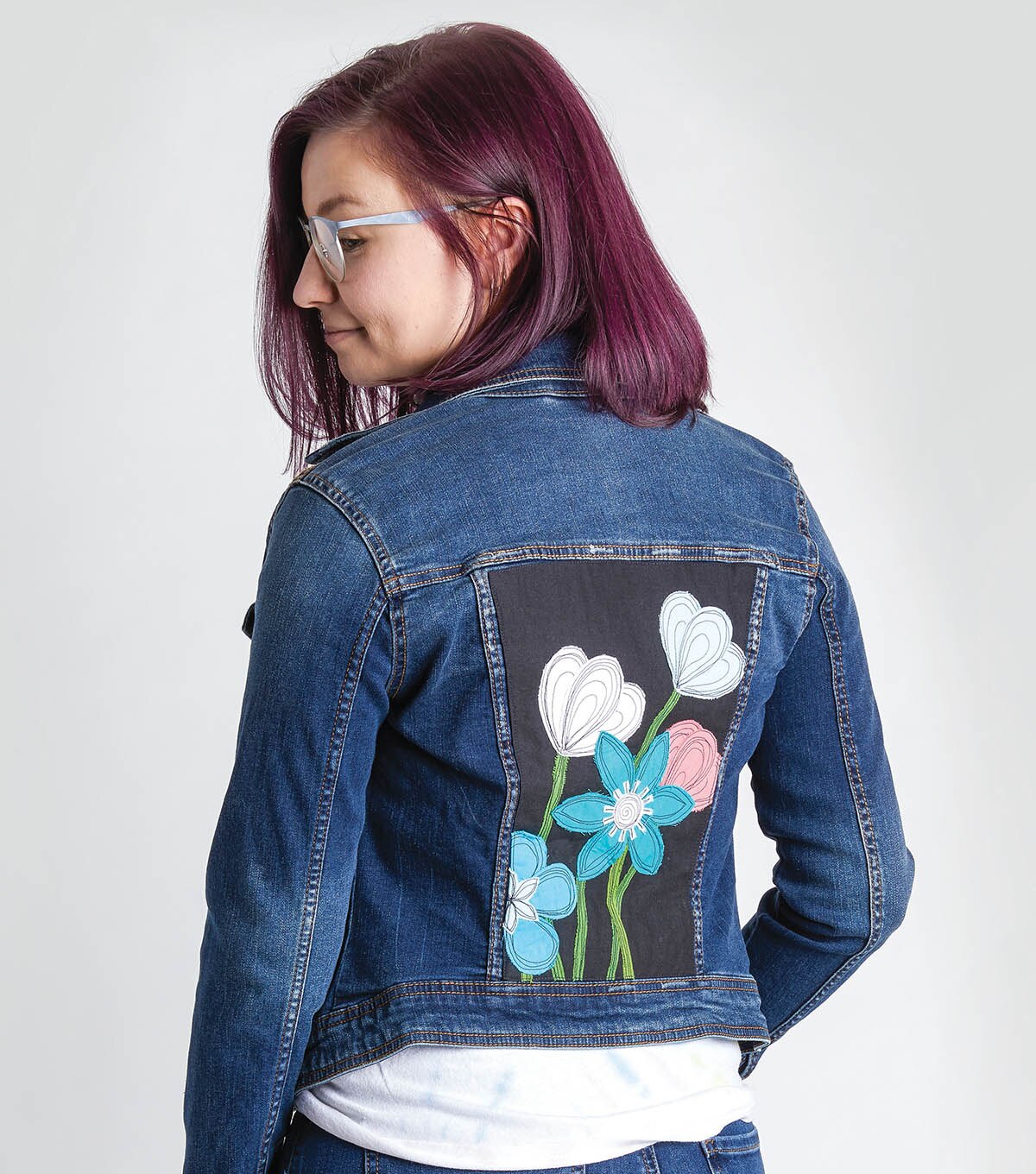 How To Make A Fabric Patched Jean Jacket | JOANN