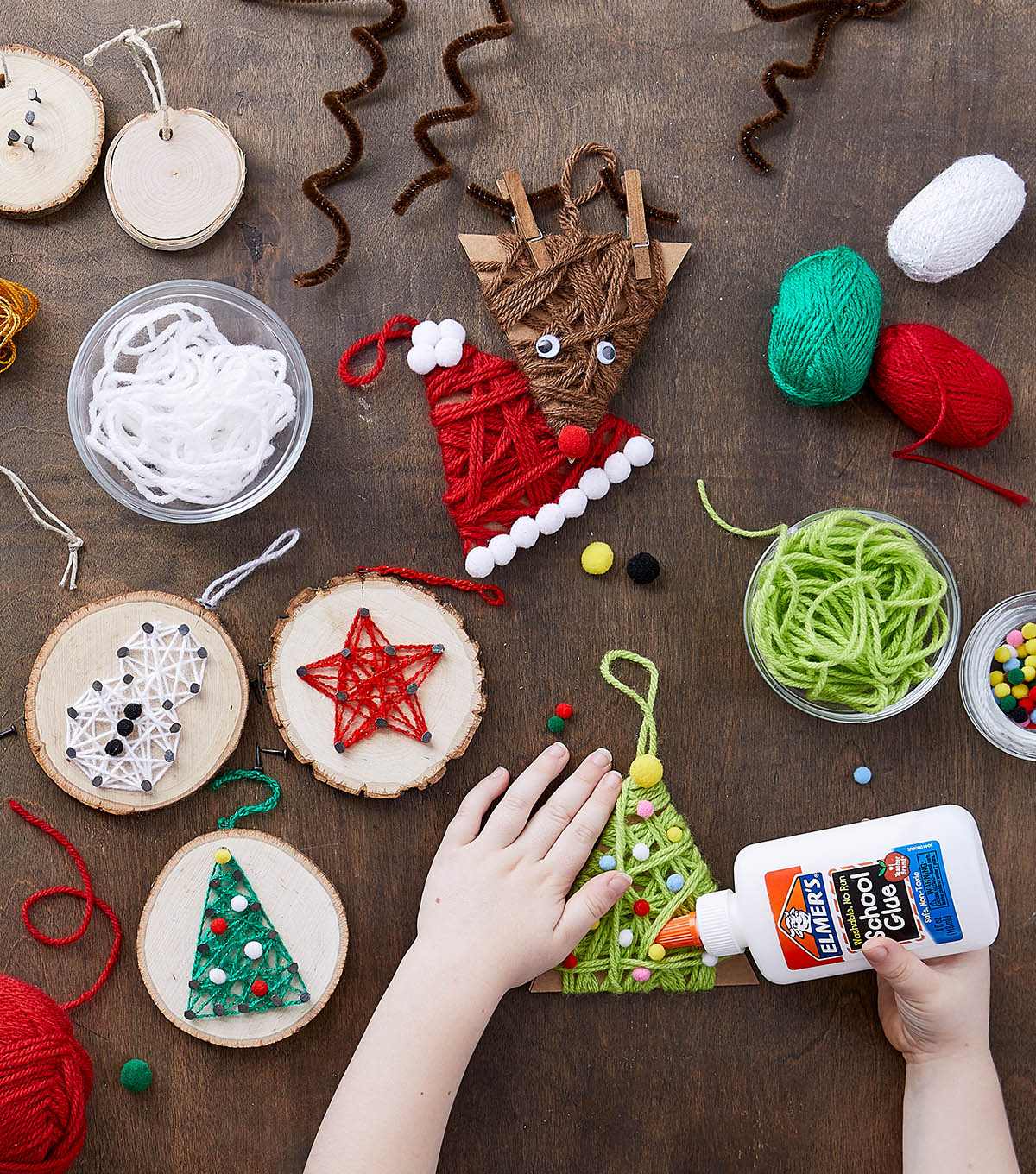 Yarn Christmas Ornaments 