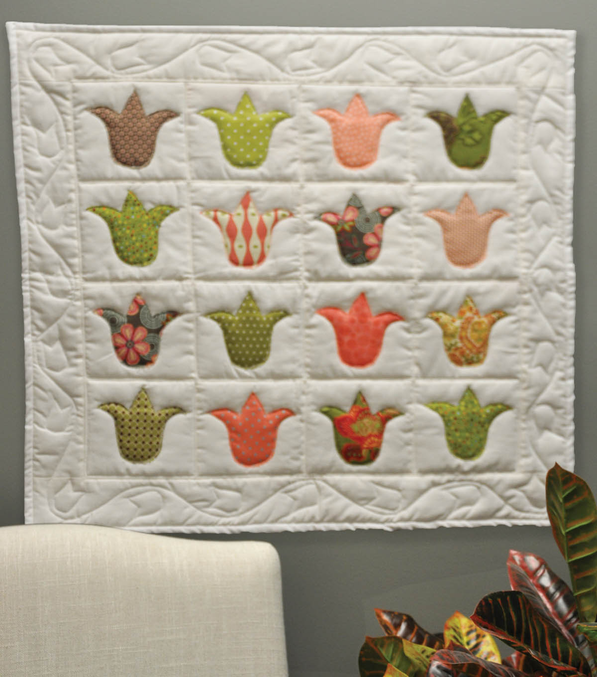 Applique Tulips from different materials Applique Tulips from different materials