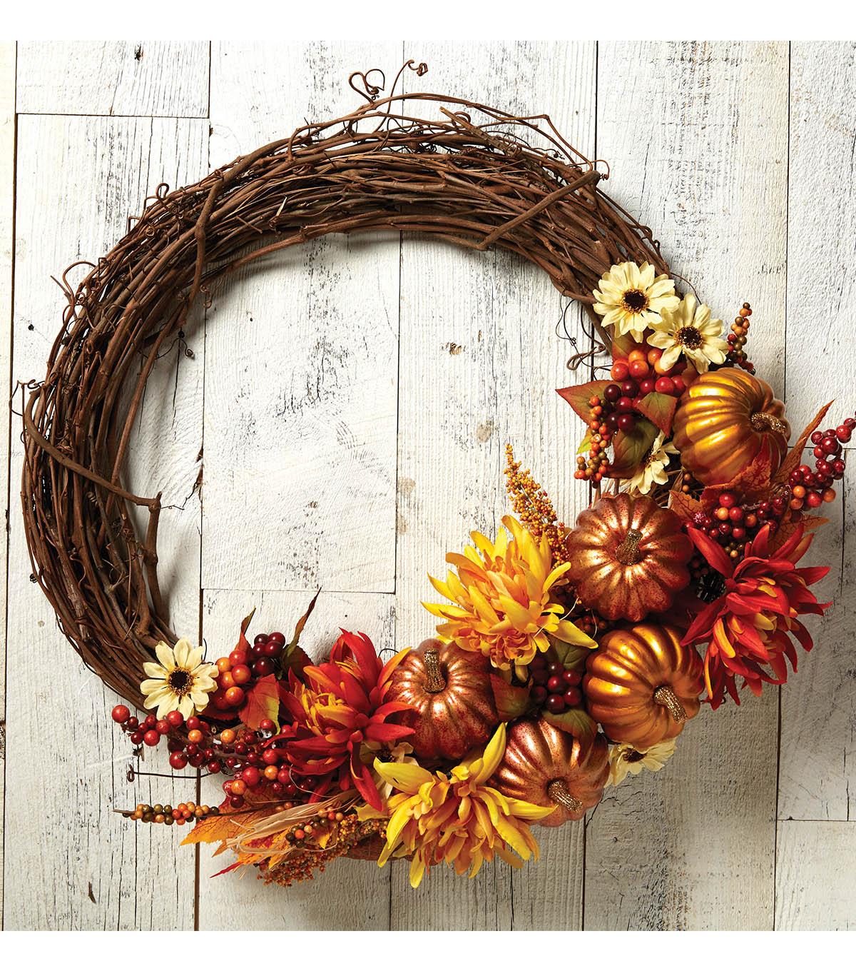 How To Make A Fall Fl And Pumpkin Wreath Joann How To Make A Fall Fl And Pumpkin Wreath