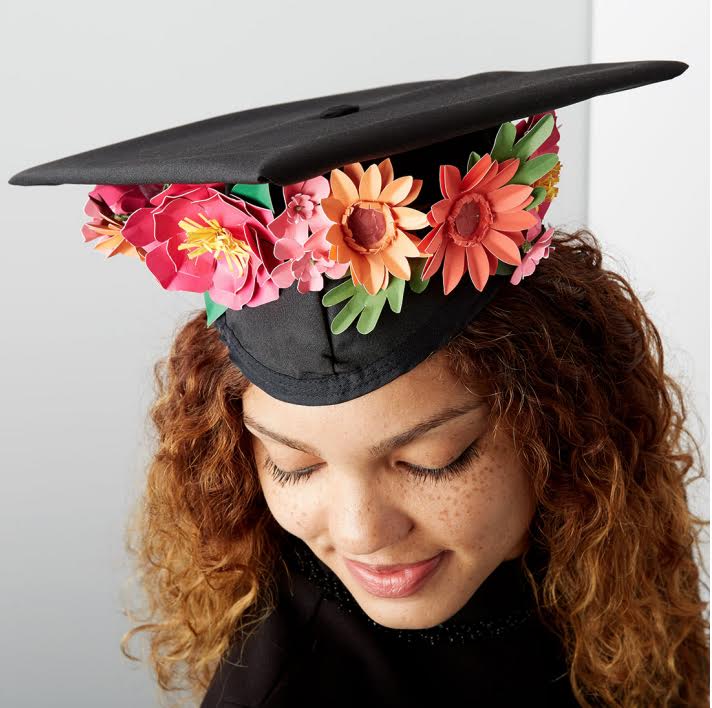 how to make a paper flower graduation hat embellishment joann paper flower embellishment