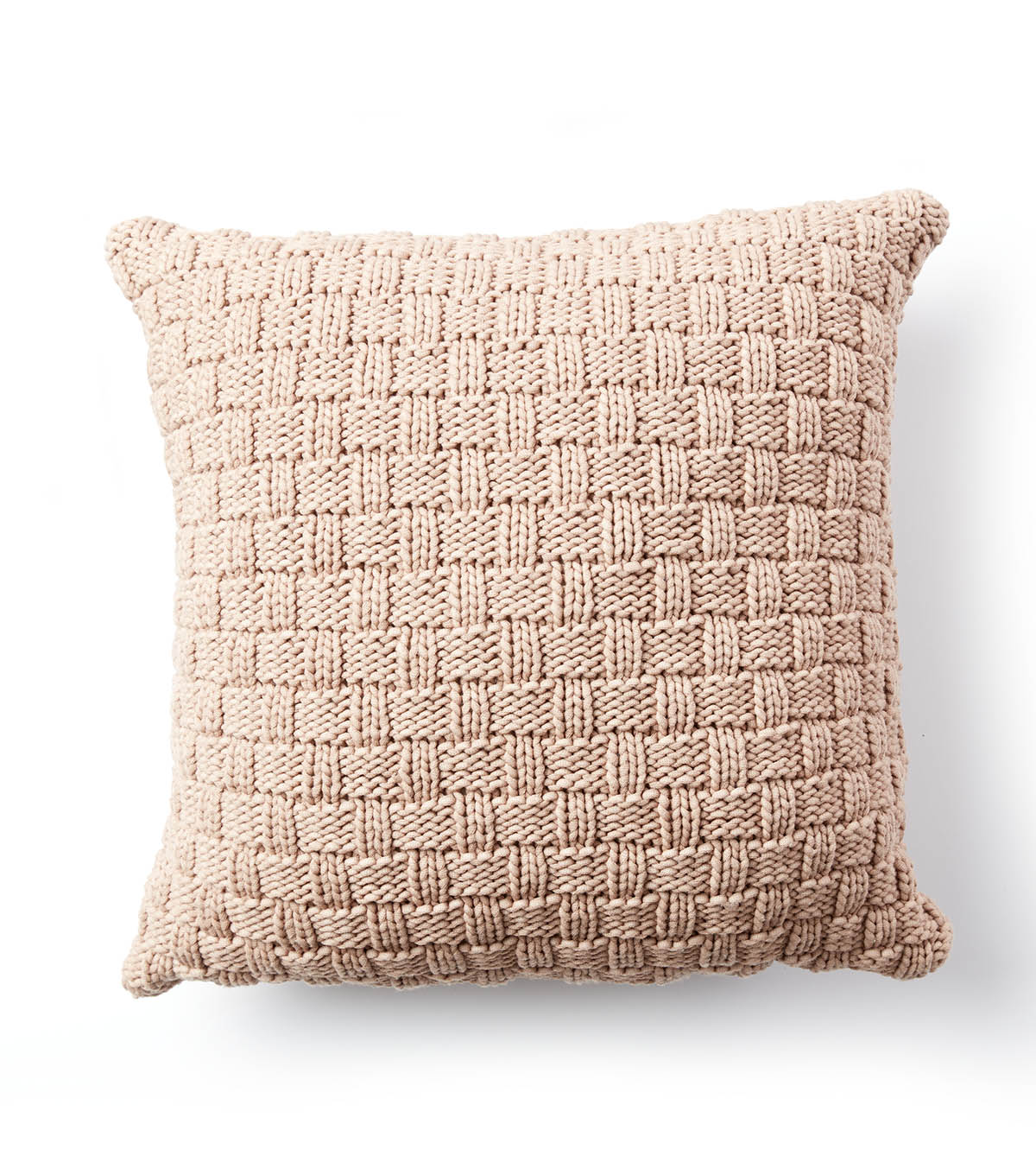 how to make a bernat maker outdoor basketweave knit pillow joann