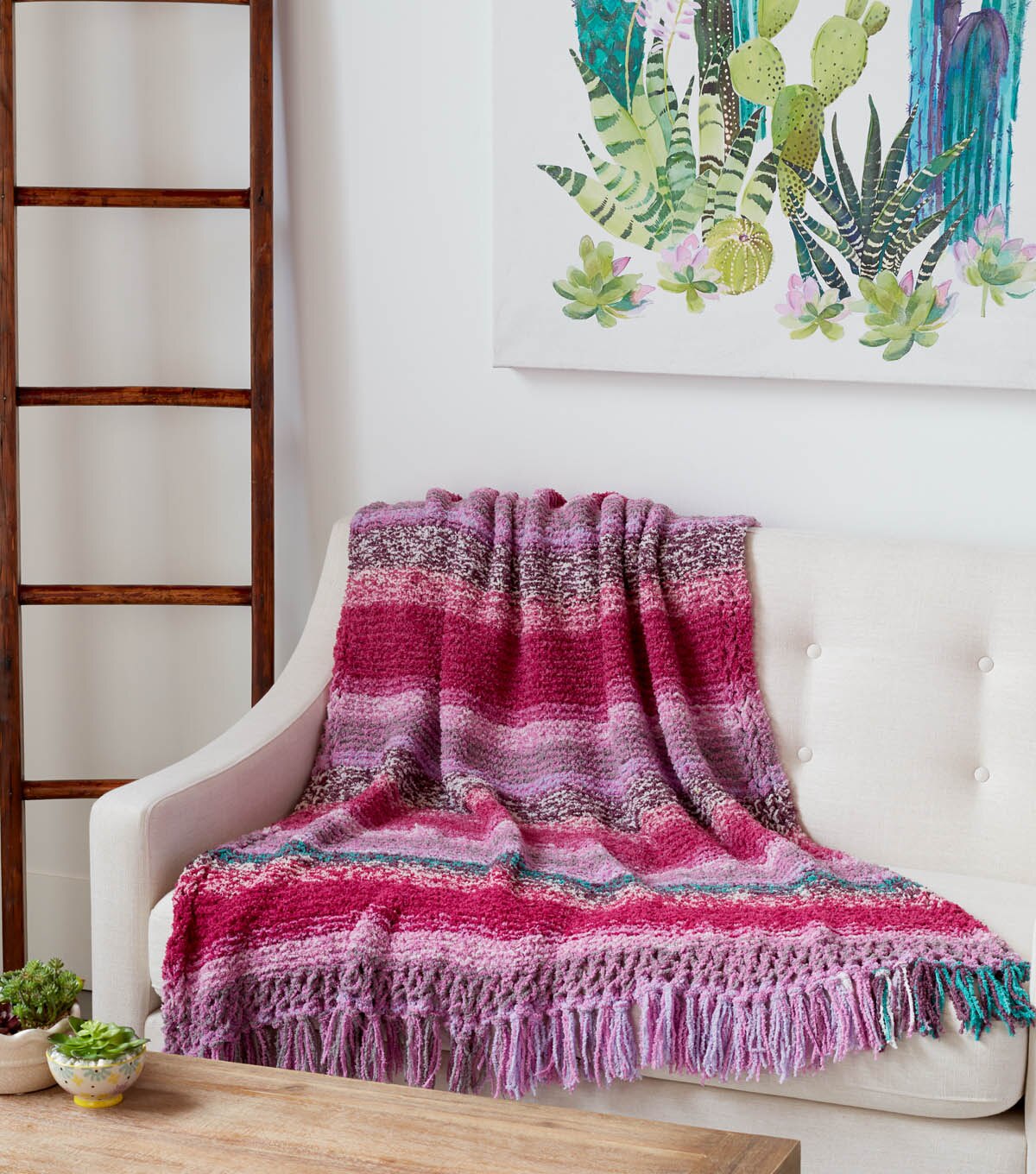 How To Make A Bernat Blanket Breezy Wrapped In Heather Knit